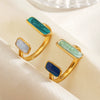 Women's Stainless Steel Heart Open Ring With Colorful Oil Drip Enamel Electroplated Retro Adjustable Design