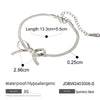 Women's Stainless Steel Heart Pattern Bow Series Earrings Necklace Ring With Butterfly Tassel And Electroplating