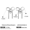 Women's Stainless Steel Heart Pattern Bow Series Earrings Necklace Ring With Butterfly Tassel And Electroplating
