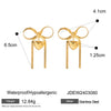 Women's Stainless Steel Heart Pattern Bow Series Earrings Necklace Ring With Butterfly Tassel And Electroplating