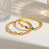Women’s Stainless Steel Heart Pattern Bracelet With Zircon Accents And Gold Plated Finish Simple Elegant Design