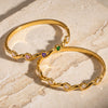 Women’s Stainless Steel Heart Pattern Bracelet With Zircon Accents And Gold Plated Finish Simple Elegant Design