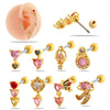 Women's Stainless Steel Heart Pattern Electroplating Ear Nail