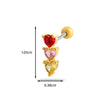 Women's Stainless Steel Heart Pattern Electroplating Ear Nail
