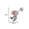 Women's Stainless Steel Heart Pattern Electroplating Ear Nail
