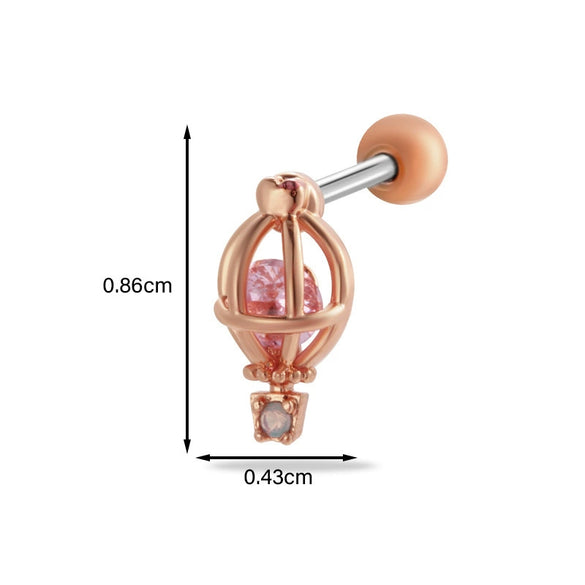 Women's Stainless Steel Heart Pattern Electroplating Ear Nail