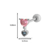 Women's Stainless Steel Heart Pattern Electroplating Ear Nail