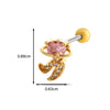 Women's Stainless Steel Heart Pattern Electroplating Ear Nail