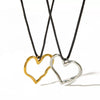 Women's Stainless Steel Heart Pendant Necklace With Electroplating And Wax Rope Chain