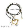 Women's Stainless Steel Heart Pendant Necklace With Electroplating And Wax Rope Chain