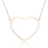 Women's Stainless Steel Heart Pendant Necklace With Geometric Design And Electroplated Finish Simple Ochain Collarbone Jewelry