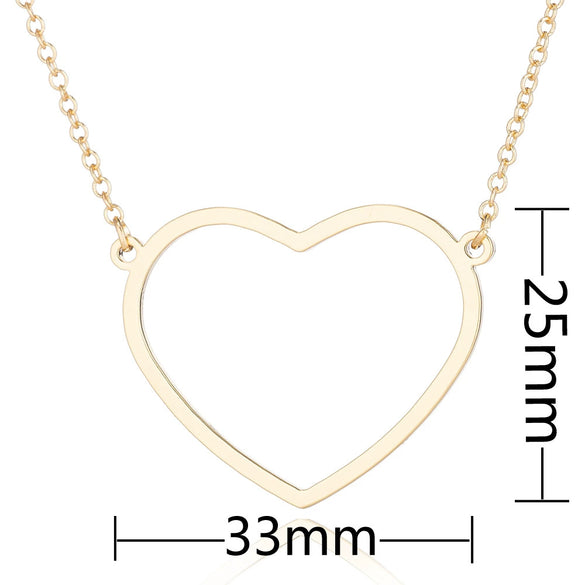 Women's Stainless Steel Heart Pendant Necklace With Geometric Design And Electroplated Finish Simple Ochain Collarbone Jewelry