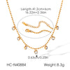 Women’s Stainless Steel Heart Pendant Necklace With Zircon Accent Pvd Vacuum Gold Plated Ins Style Regular Chain