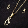 Women's Stainless Steel Heart Pendant Ochain Necklace And Matching Earrings Set With Electroplated Finish