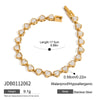 Women's Stainless Steel Heart Shape Electroplated Bracelet Jewelry