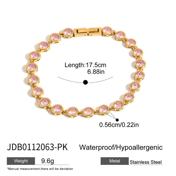 Women's Stainless Steel Heart Shape Electroplated Bracelet Jewelry