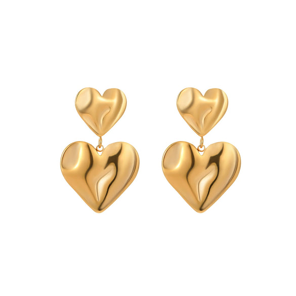 Women's Stainless Steel Heart Shape Electroplated Fashion Earrings