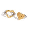 Women's Stainless Steel Heart Shape Ring With Electroplating And Ins Style