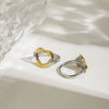 Women's Stainless Steel Heart Shape Ring With Electroplating And Ins Style