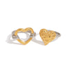 Women's Stainless Steel Heart Shape Ring With Electroplating And Ins Style