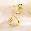 Women's Stainless Steel Heart Shaped Earrings Electroplated Geometric Love Heart Design Simple Modern Fashion Jewelry