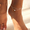 Women's Stainless Steel Heart Shaped Letter Anklet Fashion Simple Alphabet Jewelry