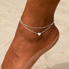 Women's Stainless Steel Heart Shaped Letter Anklet Fashion Simple Alphabet Jewelry
