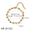 Women's Stainless Steel Heart Shell Geometric Necklace And Bracelet Set With 18K Vacuum Plated Regular Chain