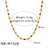 Women's Stainless Steel Heart Shell Geometric Necklace And Bracelet Set With 18K Vacuum Plated Regular Chain