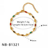 Women's Stainless Steel Heart Shell Geometric Necklace And Bracelet Set With 18K Vacuum Plated Regular Chain
