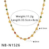Women's Stainless Steel Heart Shell Geometric Necklace And Bracelet Set With 18K Vacuum Plated Regular Chain