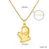 Women's Stainless Steel Heart Water Drop And Bell Pendant Necklace And Earrings Set With Electroplated Geometric Design