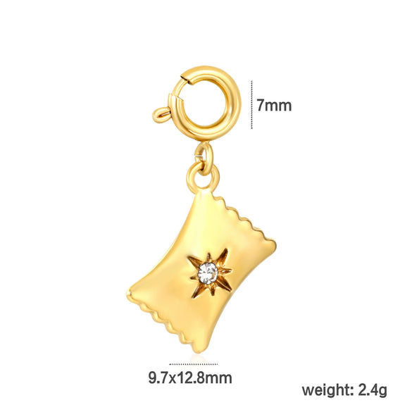 Women's Stainless Steel Heart Water Drop And Bell Pendant Necklace And Earrings Set With Electroplated Geometric Design