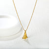 Women's Stainless Steel Heart Water Drop And Bell Pendant Necklace And Earrings Set With Electroplated Geometric Design