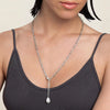 Women's Stainless Steel Heart Y Necklace With Geometric Pendant Electroplated Light Luxury Layered Clavicle Chain