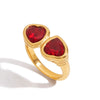 Women's Stainless Steel Heart Zircon Ring With Geometric Pattern And Electroplating