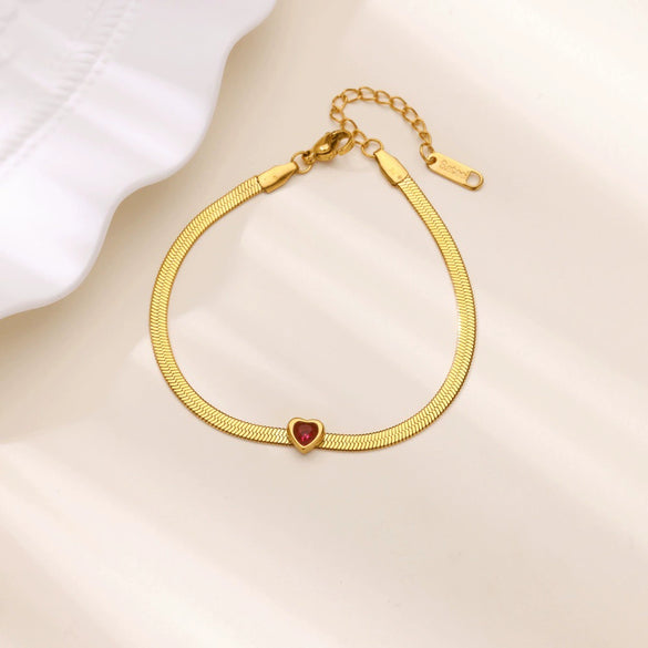 Women's Stainless Steel Heartshaped Geometric Creative Minimalist Electroplated Bracelet