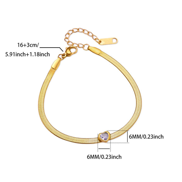 Women's Stainless Steel Heartshaped Geometric Creative Minimalist Electroplated Bracelet
