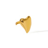 Women's Stainless Steel Heartshaped Glossy Asymmetrical Opening Adjustable Electroplated Ring
