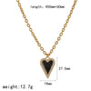 Women's Stainless Steel Heartshaped Love Necklace With Diamondencrusted And Electroplated Design