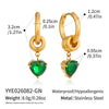 Women's Stainless Steel Heartshaped Zircon Earrings With Pvd Vacuum Gold Plating Elegant Fashion Jewelry
