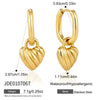 Women's Stainless Steel Heartshaped Zirconia Hoop Earrings With Geometric Design And Electroplated Finish