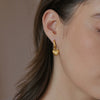 Women's Stainless Steel Heartshaped Zirconia Hoop Earrings With Geometric Design And Electroplated Finish