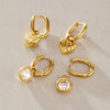 Women's Stainless Steel Heartshaped Zirconia Hoop Earrings With Geometric Design And Electroplated Finish
