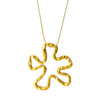 Women's Stainless Steel Hollow Geometric Flower Necklace With Irregular Floral Pendant And O Chain Electroplated Light Luxury Style