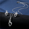 Women's Stainless Steel Hollow Hand Gesture Heart Necklace And Earring Set Electroplated Geometric Clavicle Chain Jewelry