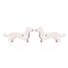 Women's Stainless Steel Hollow Out Heart Dog Earrings With Electroplated Finish Cute Animal Zodiac Jewelry Design