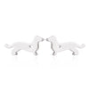 Women's Stainless Steel Hollow Out Heart Dog Earrings With Electroplated Finish Cute Animal Zodiac Jewelry Design