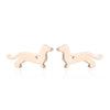 Women's Stainless Steel Hollow Out Heart Dog Earrings With Electroplated Finish Cute Animal Zodiac Jewelry Design