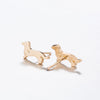 Women's Stainless Steel Hollow Out Heart Dog Earrings With Electroplated Finish Cute Animal Zodiac Jewelry Design